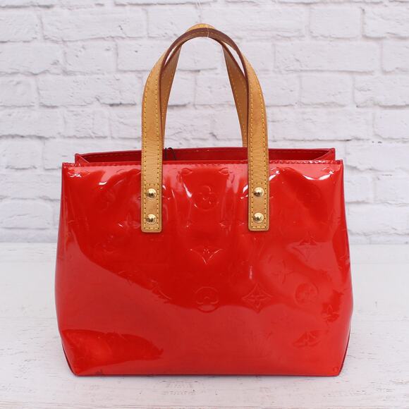 Louis Vuitton Reed PM Red Vernis Satchel Purse Monogram Handbag A4472 - Picture 1 of 10